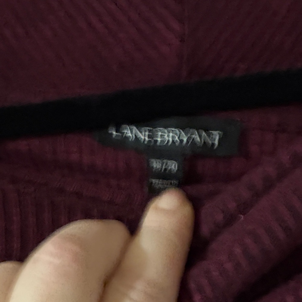 Lane Bryant Burgundy Off-Shoulder Sweater 18/20 NWOT. - Picture 2 of 2